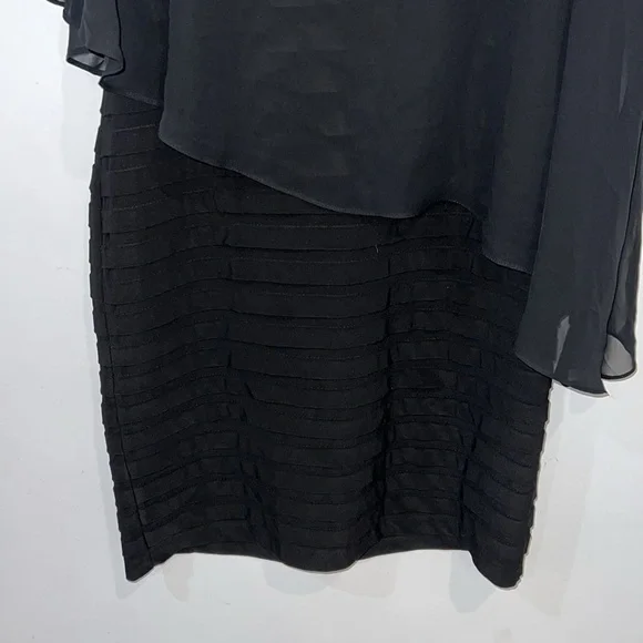 Adrianna Papell Black Tiered Bolero Dress Size 12 - Picture 5 of 11